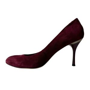Sam Edelman Camdyn Suede Stiletto Heel Leather Burgundy Wine Women's Size 10